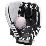 Baseball Glove and Soft Baseball Set for Right Hand Throw for Kids Youth Adult, Softball Glove 9.5''-12.5''