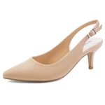 Greatonu Womens Dress Shoes Low Heel Nude/PU US Size 9