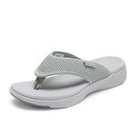 DREAM PAIRS Women's Grey Arch Support Soft Cushion Comfort Flip Flop Thong Sandals Size 11 M US Breeze-2