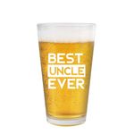 Jogskeor Best Uncle Ever Beer Glass 16oz, Uncle Gifts for Uncle - Fathers Gifts Birthday Gifts Christmas Gifts for Men Uncle, Uncle Beer Pint Glass