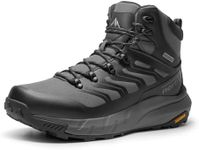 NORTIV 8 Men's Lightweight Hiking Boots Waterproof Breathable Outdoor Trekking Camping Ankle Boots Fern,Size 9,Grey/Black,NMUMHB2502