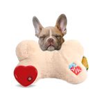 ALL FOR PAWS Little Buddy Plush Heart Beat Pillow Toy for Dogs, Puppy Toy With Heartbeat, Soft Dog Cuddle Toy For Separation Anxiety Relief & Behavioral Aid, Off-White