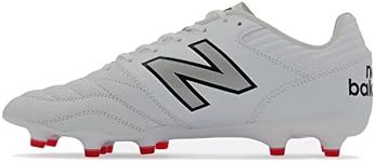 New Balance Unisex 442 V2 Pro FG Soccer Shoe, White With Silver, 7.5 UK Wide