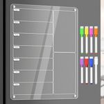 Acrylic Meal Planner Magnetic Menu 