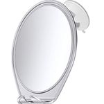 HoneyBull Shower Mirror Fogless for Shaving - with Suction, Razor Holder for Shower & Swivel, Small Mirror, Shower Accessories, Bathroom Mirror, Bathroom Accessories, Holds Razors (Silver)