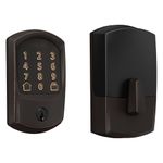 Schlage BE489WB GRW 716 Encode WiFi Deadbolt Smart Lock, Keyless Entry Touchscreen Door Lock with Greenwich Trim, Aged Bronze