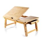 Francois et Mimi Bamboo Multi-Position Adjustable Serving Bed Tray with Drawer (Bamboo 30", Natural)