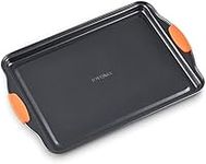 Baking Tray for Oven Non Stick - 39 x 26.5 x 2 cm Oven Tray Non Stick Teflon Coating - Warp Resistant Carbon Steel Baking Sheet with Premium Silicone Handle Grips