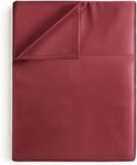 Full 400 Thread Count 100% Cotton Flat Sheet - Comfortable, Cooling & Breathable Cotton - Top Flat Sheet Only - Luxury Hotel Quality Bedding - Extra Soft & Comfy - Easy Care, Wrinkle Free - Burgundy