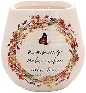 Pavilion - Nanas Make Wishes Come True - 8-Ounce Ceramic Candle, Jasmine Scented Candle, Nana Gifts, Grandma Gifts, Birthday Gifts for Grandmother, 1 Count, Cream