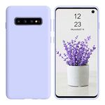 DUEDUE Case Compatible with Samsung Galaxy S10 Case,S10 Phone Case Silicone Soft Gel Rubber Slim Cover Microfiber Lining Cushion Shockproof Protective Case for Samsung S10,Purple