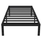 Twin XL Bed Frame 18 Inch Tall Max 3500lbs Heavy Duty Metal Twin Size Platform Extra Long for Boys Girls No Box Spring Needed Black