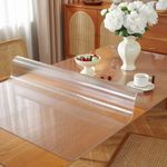 OstepDecor 1.5mm Thick Frosted Table Protector, 80 x 160 cm Table Protector for dining room tables, Dinning Table Cover, Waterproof Plastic Tablecloth, Frosted Table Pad, Vinyl Table Top Protector