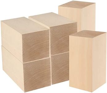 MUKCHAP 6 Pack Basswood Block, 6 x 3 x 3 Inch Basswood Carving Blocks, Large Unfinished Soft Wood Blocks for Crafts Carving and Whittling