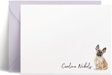 Personalized Dog Stationery Notecard, Dog Breed Flat Note Cards with Envelopes - Choose From 85 Breeds, Custom Notecards for Dog Lovers Great for Gifts, Thank You Notes & Special Occasions - Dogs Flat