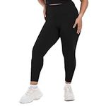 SINOPHANT Plus Size Leggings for Women, High Waisted Tummy Control Buttery Super Soft Black Yoga Pants for Workout Running, Black, 4X-Large