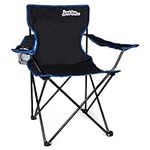 just be... Folding Camping Chair for Adults and for Kids Lightweight Foldable Chair Suitable for Outdoors. Chairs for the Beach, Lawn, Camp, Fishing Trip and Garden - Black with Blue Trim