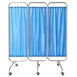 3/4 Panels Medical Privacy Screen, Removable Sliding Room Dividers, Foldable Room Partition with Universal Wheels for Emergency Room, Ward, Beauty Salon, Clinic (150)