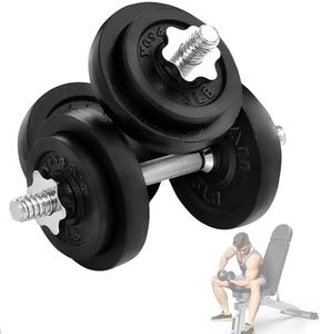 Yes4All Adjustable Cast Iron Dumbbell Sets 40LBS/18KGS, 60LBS/27KGS with Alloy Steel Connector Option for Strength Training, Full Body Workout, and Muscle Building