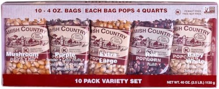 Amish Country Popcorn | 4 Ounce Variety Kernel Gift Set (10 Pack Assorted) | Old Fashioned, Non-GMO and Gluten Free (4oz Each, 10ct Total)