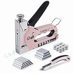 SHALL Staple Gun Heavy Duty, 3-in-1 Upholstery Staple Gun Kit with 3000 Staples, Stapler Remover, Manual Brad Nailer with Specific Staples Outlet Position Indicator