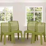 Anmol Highway Spine Care Maharaja Size Chair Plastic Outdoor Chair (Green, Set of 4 Pre-Assembled)