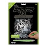 Royal Brush Silver Foil Engraving Art Kit 8"X10"-White Tiger