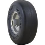 Marathon 9x3.50-4" Flat Free Lawnmower Tire on Wheel, 4" Centered Hub, 3/4" Bushings