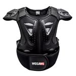 WOSAWE Kids Body Armour Motocross Chest Spine Protector Children Body Guard Vest for Dirt Bike Snowboarding Skiing Skating Scooter (05 Black, L)