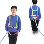 welsoon Walking Harness with Crotch Straps for Older Children with Quick Grab Handle and Adjustable Tether for Autism, Special Needs, ADHD, Autism Awareness Color Matching Straps