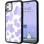 Idocolors Cow Dalmatian Spots Cases for iPhone 6/6s,Cow Print Purple Protective Case with Soft TPU BumperAluminum Hard Back Scratch Resistant Shockproof Girly Cute Cover Case for iPhone 6s