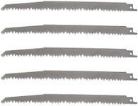 9" Stainless Steel Reciprocating Saw Blades for Food Cutting - 5TPI Big Teeth Stainless Steel Reciprocating Saw Blades Multi Cutting for Frozen Meat, Beef, Turkey, Bone, Wood, Pruning (5 Pack)