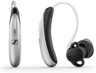 Sennheiser All-Day Clear Slim Bluetooth Hearing Aids - OTC Hearing Aids with Bluetooth - Self-Fitting, Programmable Sound - FDA Cleared - Light Grey