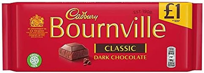 Cadbury Dairy Milk Bournville Dark Chocolate, Classic, 180g