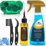 Ultrafashs Bicycle Chain Oil Lubricant and Cleaner Set with Bike Degrease,Wet Lubricant,Chain Scrubber Cleaning Brush Tool.Bike Lube-2oz,Degreaser-10oz.