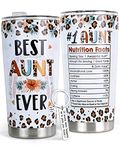 Aunt Gifts - Gifts For Aunt From Niece, Nephew - Mother Day, Birthday Gift For Aunt, New Aunt, Aunties - Best Aunt Ever Gifts, Aunt Announcement, Auntie Gifts Set - Tumbler 20 Oz & Aunt Keychain