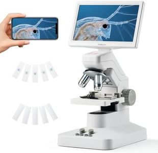 TOMLOV DM301 Pro Microscope for Kids Adults Students, Digital Microscope with 7" Screen, USB & HDMI Output, Wireless Biological Educational Science Scope Camera with Slides Kits for Classroom Home Lab