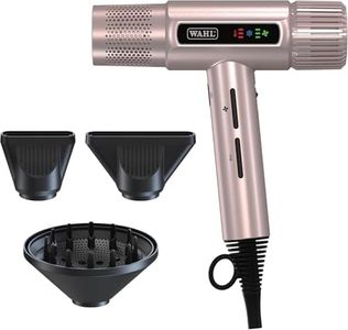 Wahl Vanquish T-Shaped Hair Dryer with Brushless Motor - Lightweight, Low Noise, Digital Motor, T-Shaped Design - Includes 3 Magnetic Attachments - Rose Gold