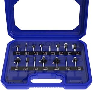 BITCUT Router Bits Set of 15 Pieces 1/4 Inch Router Bit Set Woodworking Tools for Beginners, Router Bits Sets Idea Gifts for Dad, Fathers Day Gifts