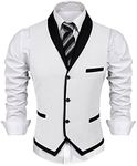 COOFANDY Men's Business Suit Vest Slim Fit Dress Vest Wedding Waistcoat