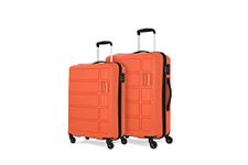 Kamiliant by American Tourister Harrier 2 Pc Set 55 cms & 68 cms- Small & Medium Polypropylene (PP) Hard Sided 4 Wheels Spinner Luggage Set/Suitcase Set/Trolley Bag Set (Carrot)