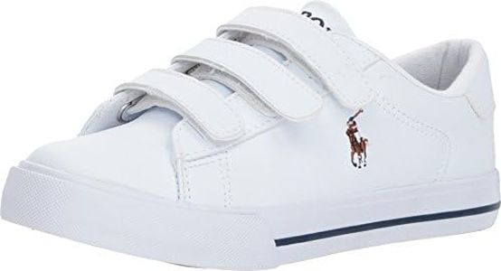 Polo Ralph Lauren Kids Boy's Easten EZ II (Little Kid) White Tumbled/Multi Purple 3 Little Kid