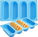MoldBerry Hot Dog Bun Pan, Silicone Hot Dog Bun Molds Sausage Mold Nonstick & Heat Proof Baking Pan Bread Mold for Homemade Hotdog Bun Rolls (Pack of 1)