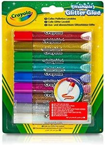 CRAYOLA Washable Glitter Glue - Assorted Colours (Pack of 9) | Add Some Extra Sparkle to Your Arts & Crafts! | Ideal for Kids Aged 3+