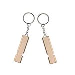 HRLORK Emergency Whistle Outdoor Survival Safety Whistle Metal Keychain Whistle for Training Pet Camping Hunting Hiking-2 Pieces-Silver