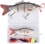 Upgradation Robotic Swimming Fishing Electric Lures 5.12" USB Rechargeable LED Light 4-Segement Wobbler Multi Jointed Swimbaits Hard Lures Fishing Tackle