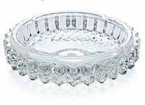 JRose Collections Ashtray Glass Crystal Cut Round Cigatette Bar Pub Restaurant Home Office Decor (JR1200)