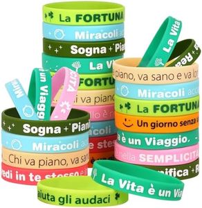 LVNRIDS 24 pezzi Braccialetti Motivazionali in silicone per Adulti, 8 inch Braccialetto Motivazionale Sportivi in Gomma per Insegnanti Gli Amici Regali Incoraggianti
