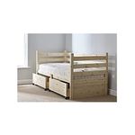 STRICTLY BEDS&BUNKS Ripvan Pine Day Bed with Storage Drawers, including Sprung Mattress (15 cm), 3ft Si