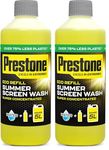 Prestone Eco Refill Summer Screenwash Concentrate, Summer Eco Screen Wash For Cars, High Performance Cleaning With Streak Free Formula, 500ml Super Concentrated Screenwash, 5L When Made Up (Pack of 2)